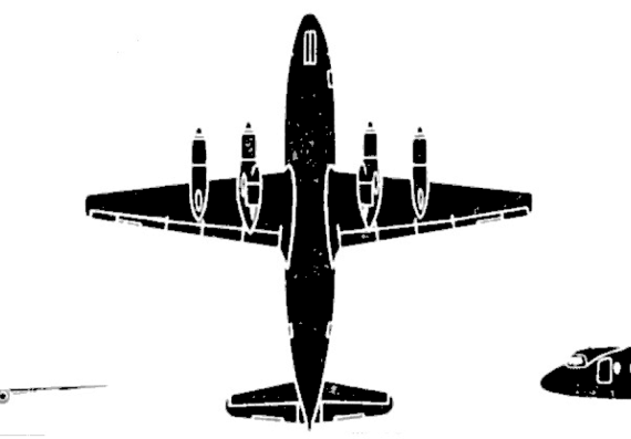 Самолет Vicker Viscount - чертежи, габариты, рисунки