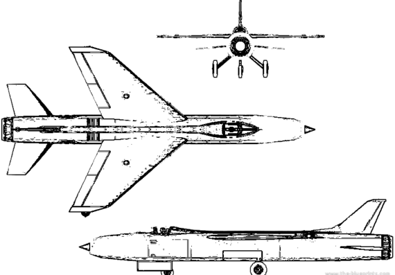 Самолет Vickers 553 - чертежи, габариты, рисунки