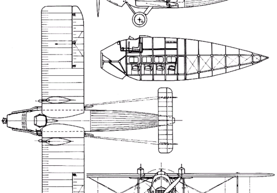 Самолет Vickers 61 Vulcan (England) (1922) - чертежи, габариты, рисунки
