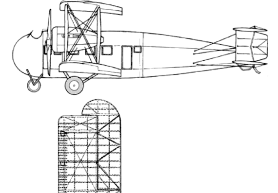 Самолет Vickers 66 Vimy Commercial (1929) - чертежи, габариты, рисунки