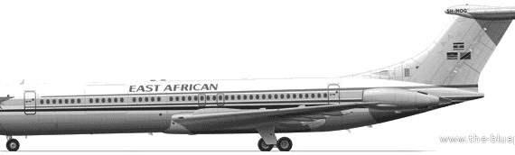 Самолет Vickers Super VC-10 - чертежи, габариты, рисунки