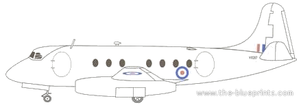 Самолет Vickers V.663 Tay Viscount - чертежи, габариты, рисунки