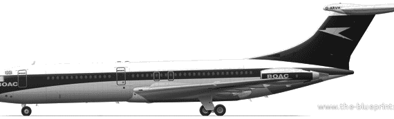 Самолет Vickers VC-10 - чертежи, габариты, рисунки