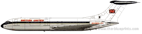 Самолет Vickers VC10 - чертежи, габариты, рисунки