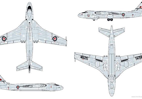 Самолет Vickers Valiant BK.Mk.1 - чертежи, габариты, рисунки