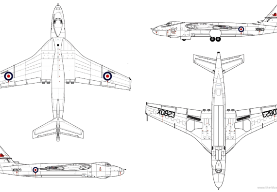 Самолет Vickers Valiant BK Mk.I - чертежи, габариты, рисунки