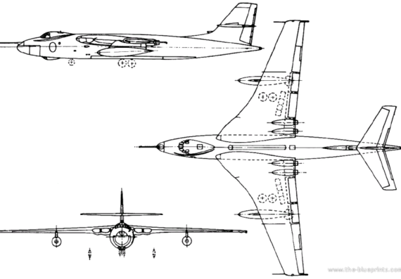 Самолет Vickers Valiant (England) (1951) - чертежи, габариты, рисунки