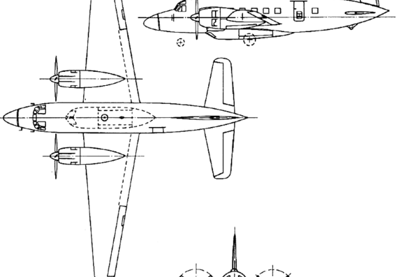 Самолет Vickers Varsity (England) (1949) - чертежи, габариты, рисунки