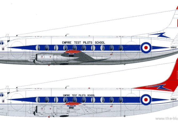 Самолет Vickers Viscount 745D - чертежи, габариты, рисунки