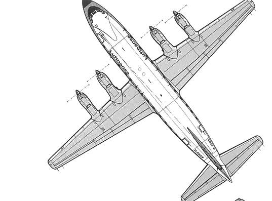 Самолет Vickers Viscount 800 - чертежи, габариты, рисунки
