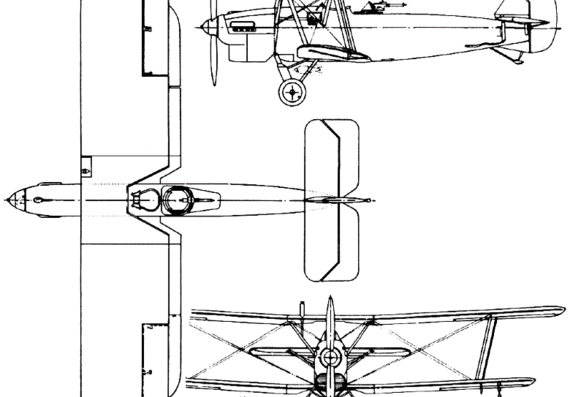 Самолет Vickers Vivid (England) (1927) - чертежи, габариты, рисунки