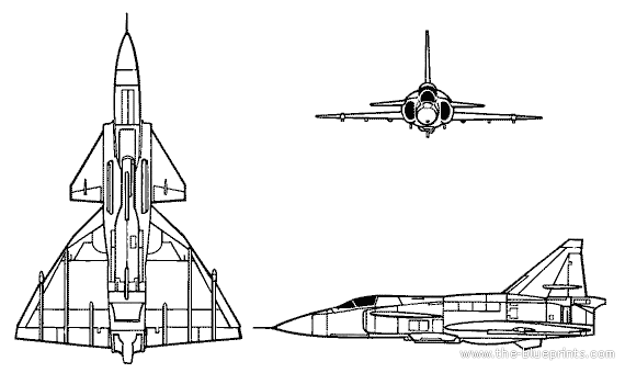 Самолет Viggen AJ 7 - чертежи, габариты, рисунки