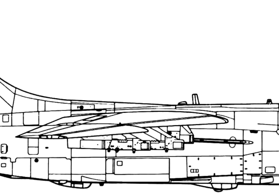 Самолет Vought A-7D Corsair II - чертежи, габариты, рисунки