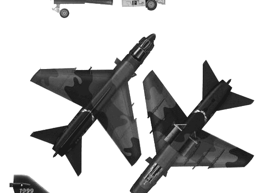 Самолет Vought A-7P Corsair II - чертежи, габариты, рисунки
