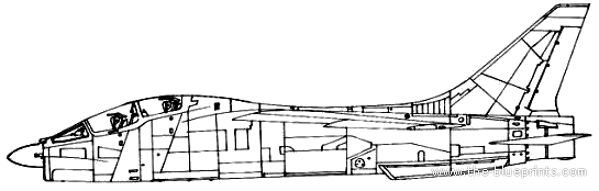 Самолет Vought TF-8 Crusader - чертежи, габариты, рисунки