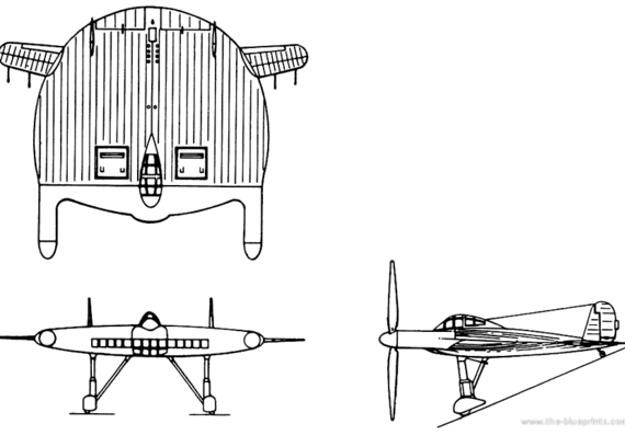 Vought V-173 aircraft - drawings, dimensions, figures