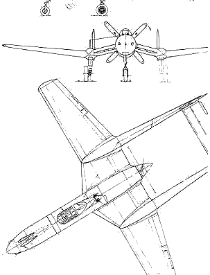 Vultee XP-54 Swoose Goose aircraft - drawings, dimensions, figures