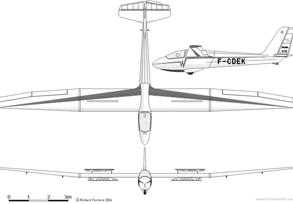 Самолет Wassmer Wa-22 Super Javelot - чертежи, габариты, рисунки