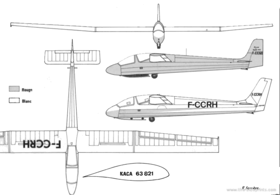 Самолет Wassmer Wa-30 Bijave - чертежи, габариты, рисунки