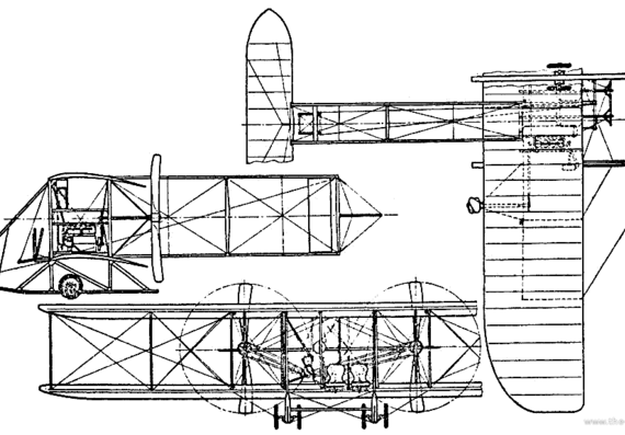 Самолет Wright Flyer Model B - чертежи, габариты, рисунки