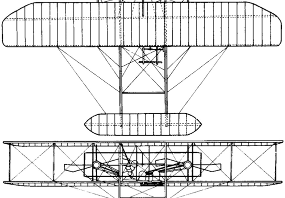 Самолет Wright Military Flyer (1909) - чертежи, габариты, рисунки