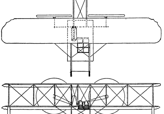 Самолет Wright Model CH (1913) - чертежи, габариты, рисунки