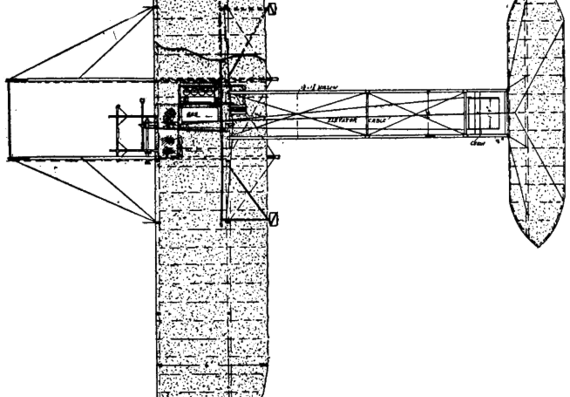 Самолет Wright Model C (1912) - чертежи, габариты, рисунки