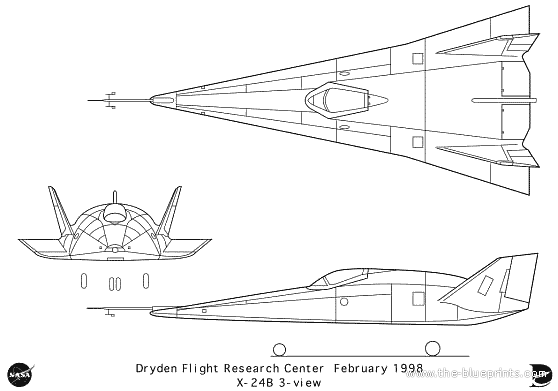 Самолет X-24 B - чертежи, габариты, рисунки