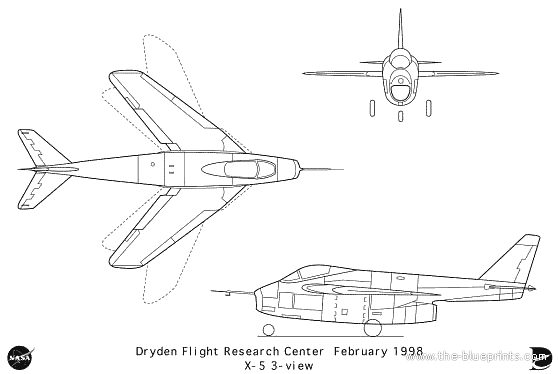 Aircraft X-5 - drawings, dimensions, figures