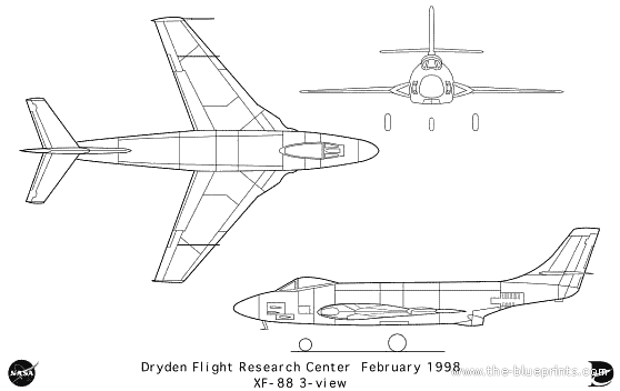 Самолет XF-88 - чертежи, габариты, рисунки