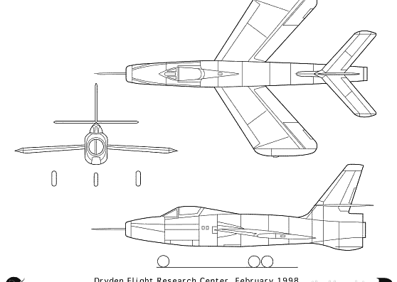 Самолет XF-91 - чертежи, габариты, рисунки