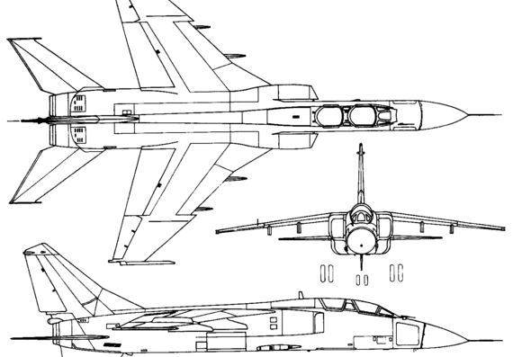Самолет Xian JH-7 - чертежи, габариты, рисунки