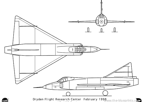 Самолет YF-102 - чертежи, габариты, рисунки