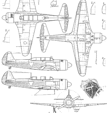 Самолет Яковлев Yak-11 - чертежи, габариты, рисунки