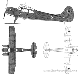 Yakovlev Yak-12M aircraft - drawings, dimensions, figures