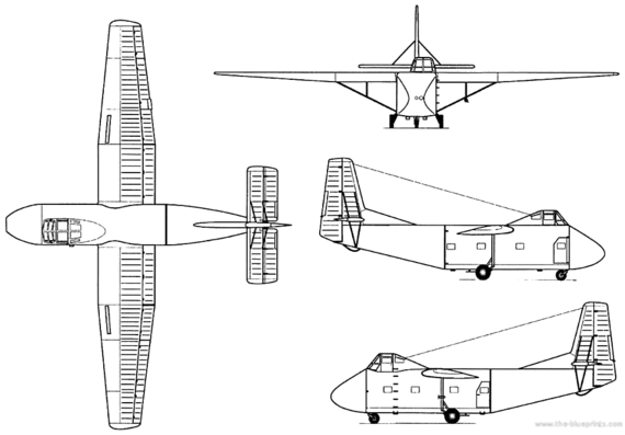Самолет Яковлев Yak-14 - чертежи, габариты, рисунки
