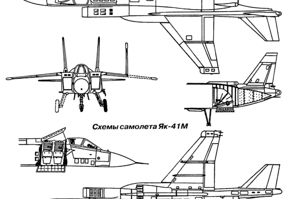 Самолет Яковлев Yak-141 - чертежи, габариты, рисунки