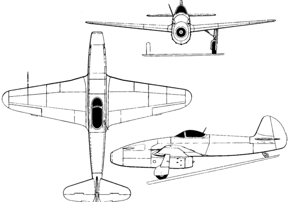 Самолет Яковлев Yak-15 (Russia) (1946) - чертежи, габариты, рисунки
