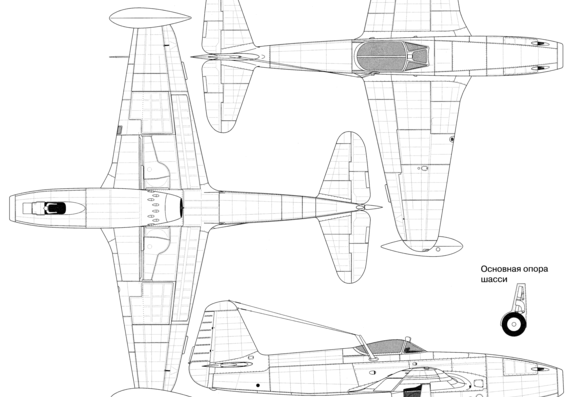 Самолет Яковлев Yak-17 - чертежи, габариты, рисунки
