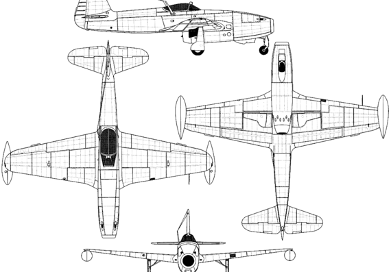 Самолет Яковлев Yak-17 (Feather) - чертежи, габариты, рисунки