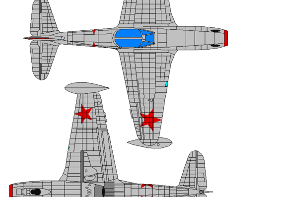 Самолет Яковлев Yak-17 Feather - чертежи, габариты, рисунки