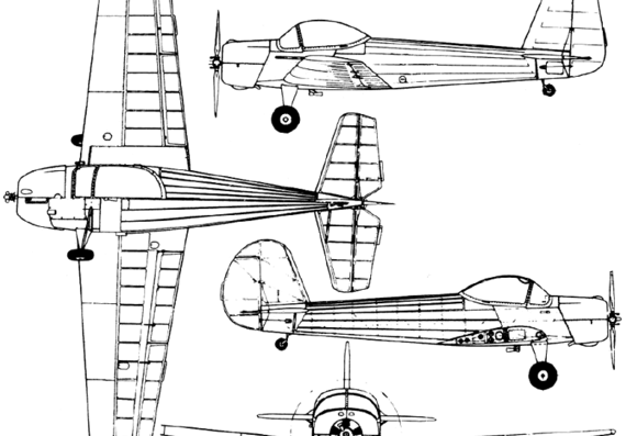 Самолет Яковлев Yak-20 (Russia) (1949) - чертежи, габариты, рисунки