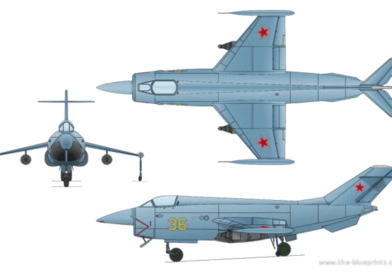 Самолет Яковлев Yak-36MP Freehand - чертежи, габариты, рисунки