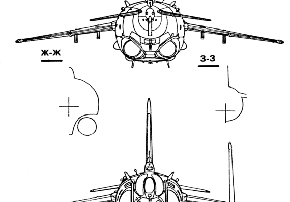 Самолет Яковлев Yak-38 - чертежи, габариты, рисунки