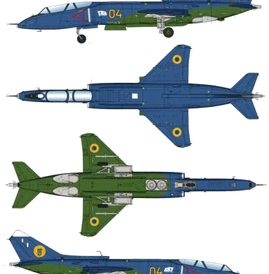 Самолет Яковлев Yak-38U Forger B - чертежи, габариты, рисунки