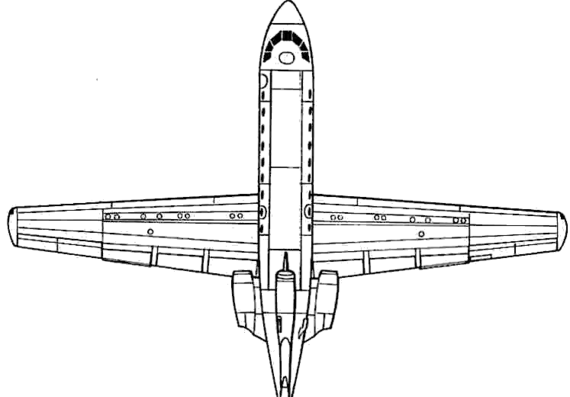 Самолет Яковлев Yak-40 - чертежи, габариты, рисунки