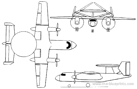 Самолет Яковлев Yak-44 - чертежи, габариты, рисунки