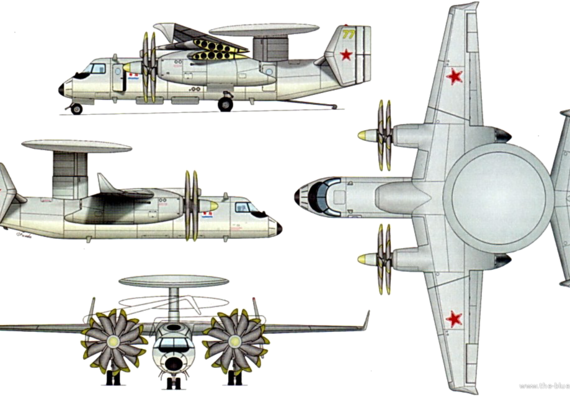 Yakovlev Yak-44E AEW aircraft - drawings, dimensions, figures