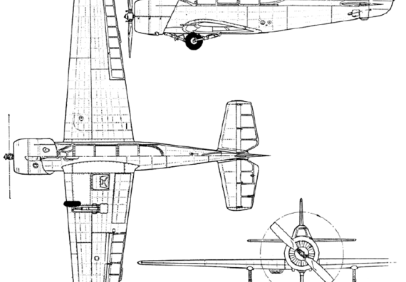 Самолет Яковлев Yak-52 (Russia) (1974) - чертежи, габариты, рисунки