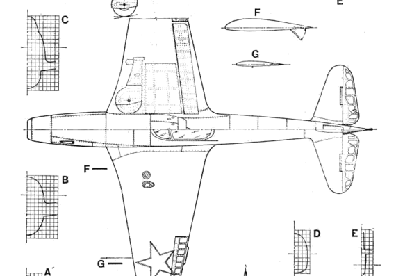 Plane Yakovlev Yak 15 Feather - drawings, dimensions, pictures